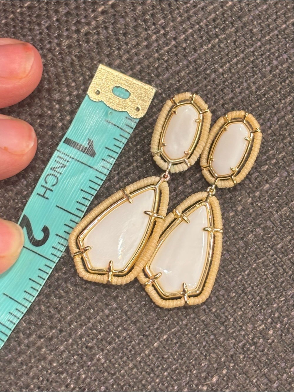 Kendra Scott White and Gold Drop Earrings